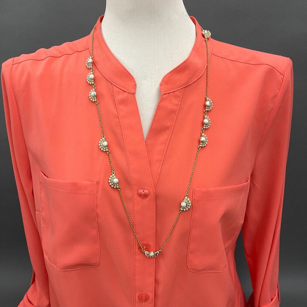 Gold-tone‎ White Marble Women's Fashion Necklace